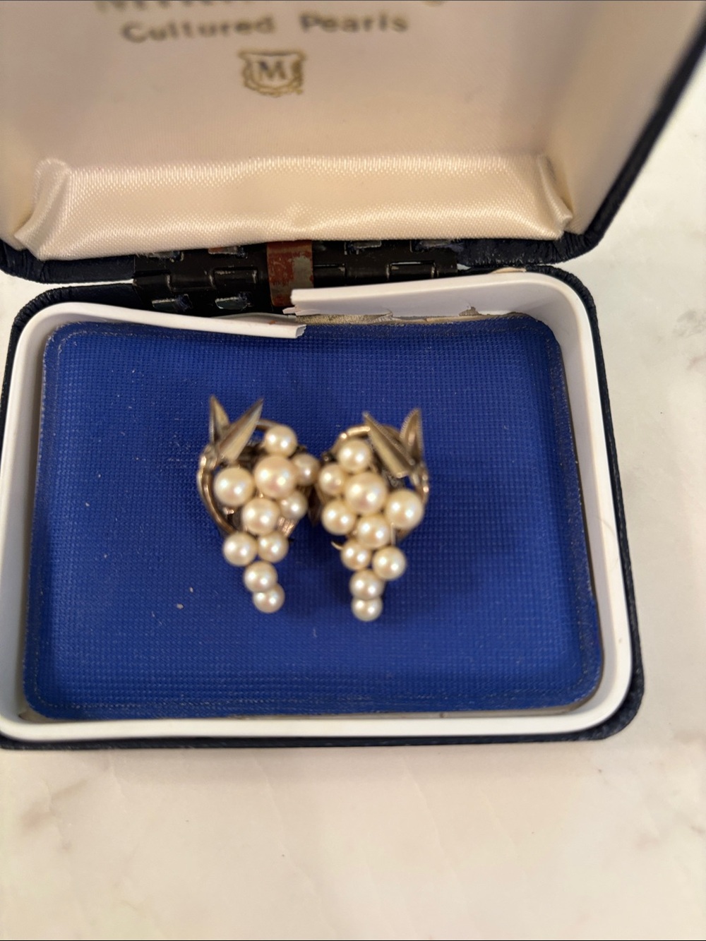 Mikimoto White Cultured Pearl Cluster Clip-On Earrings